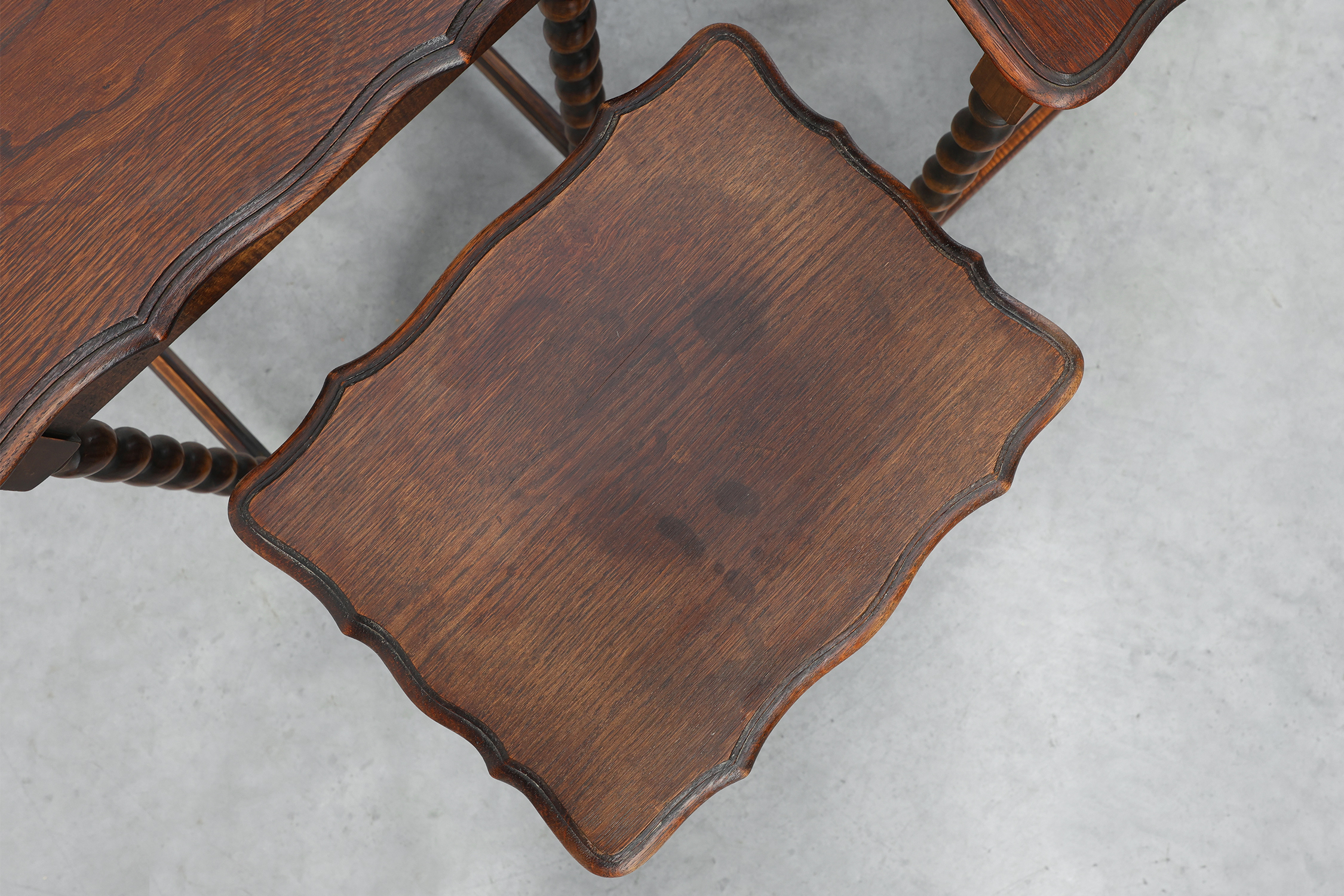 Set of Three Oak Barley Twist Nesting Tables, England, circa 1900thumbnail